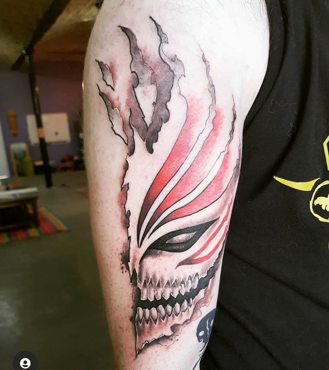 Aglaonema Red - Anime BLEACH Tatuaggi temporanei Cartoon Maschera