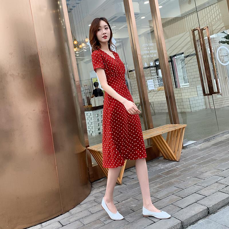 Chiffon Wrap Women Dresses Mid - Aglaonema Red recensione e prezzo